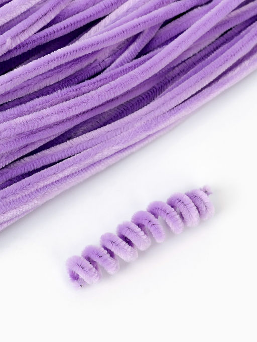 Синельная проволока, набор 100 шт, размер 1 шт 30х0,8 см, цвет сиреневый