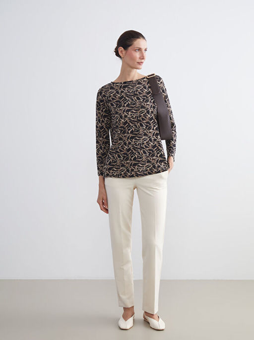 Bisiklet Yaka Desenli Bluz