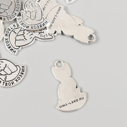 Металлический элемент, декоративная подвеска Котик: Я твой хозяин, набор 10 шт., 1.62.5 см - Арт узор фото 2