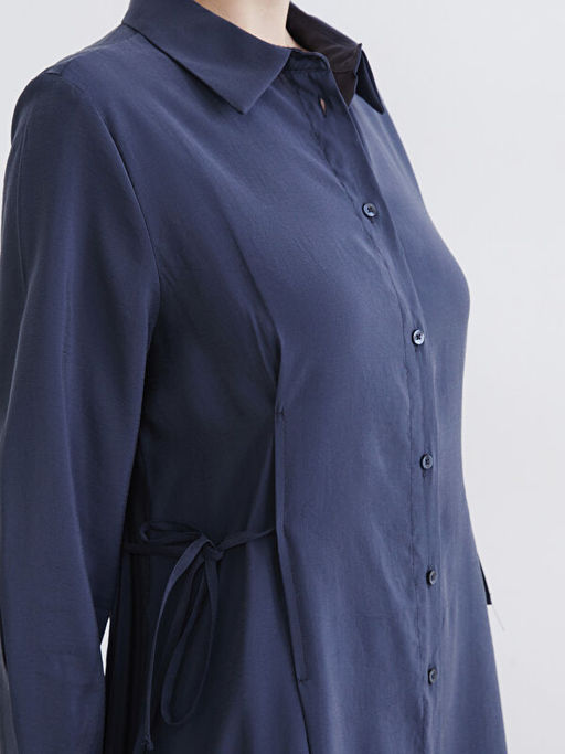 Beli Ba?lamal? Modal Kar???ml? G?mlek Elbise