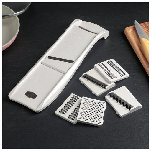 Овощерезка белая 6 сменных ножей нерж. (Кисловодск) арт. УТ000000676 ЛБ-144