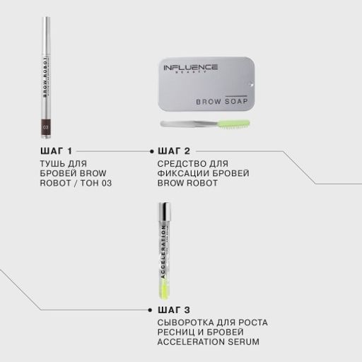 Influence Beauty Маркер для бровей Brow robot тон 03  фото 6