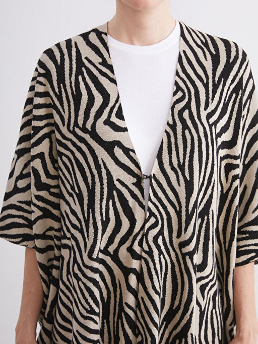 Leopar Desenli Oversize Kad?n Triko Pan?o