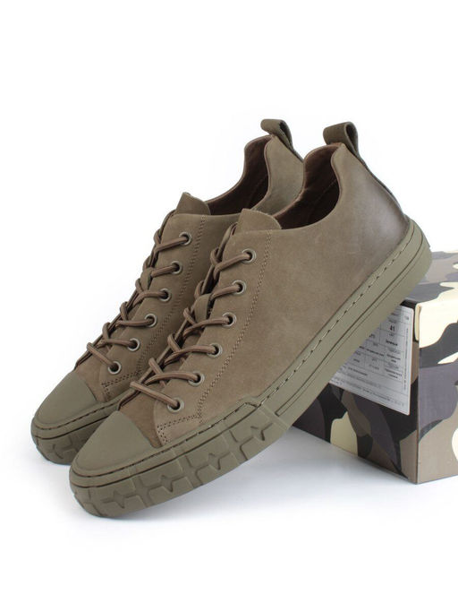 03-N72699-18 GREEN Полуботинки спортивные мужские (натуральная замша)