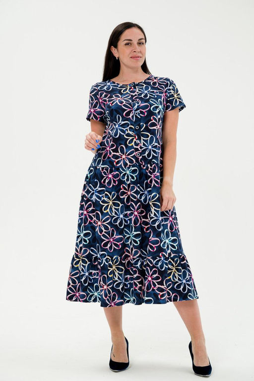 Платье женское из кулирки Кармелита лепесток - Амадэль фото 3