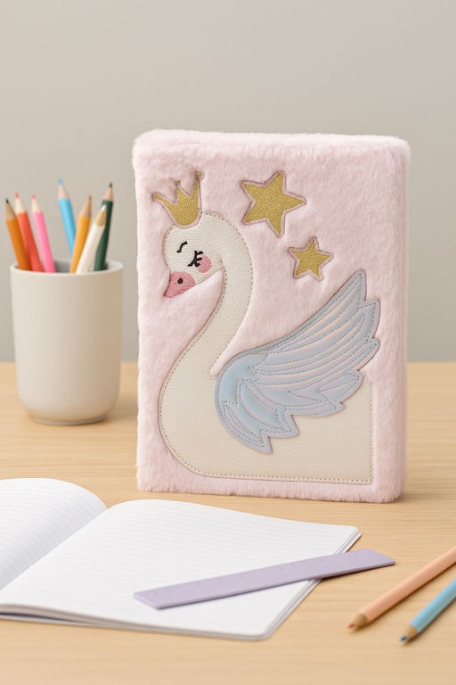 Блокнот плюшевый Princess Swan (21,5*14,5 см)