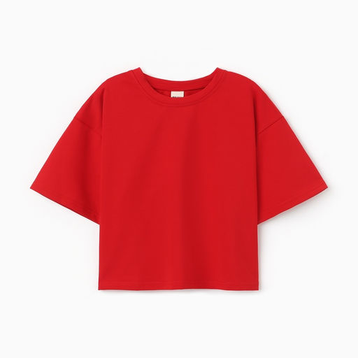 Футболка укороченная женская MINAKU OVERSIZE FIT, фуксия, размер 50