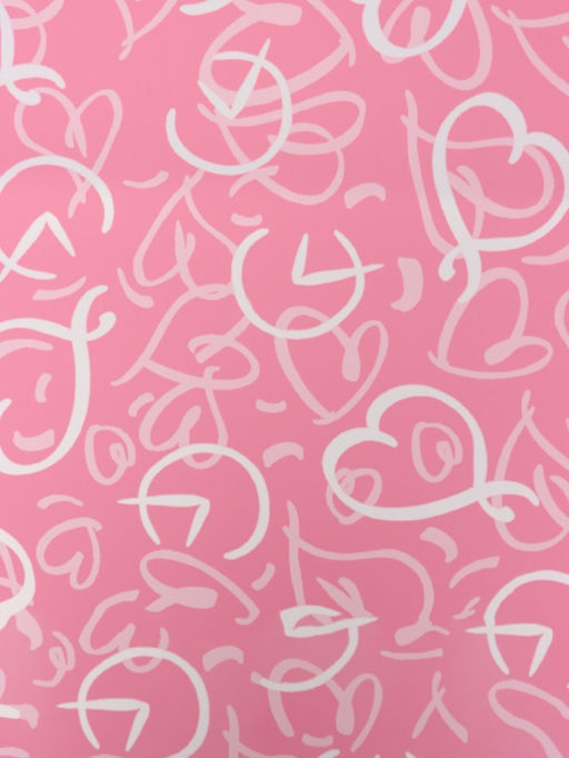 Цена за 20 шт. Плёнка флористическая для цветов, «Сердца», розовая, 57×57 см