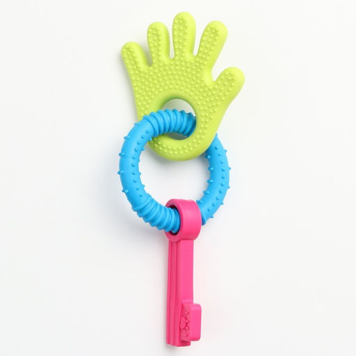 Игрушка жевательная Всегда вместе!, TPR, 18,5 см, ладошка/круг/ключ - Пижон фото 2