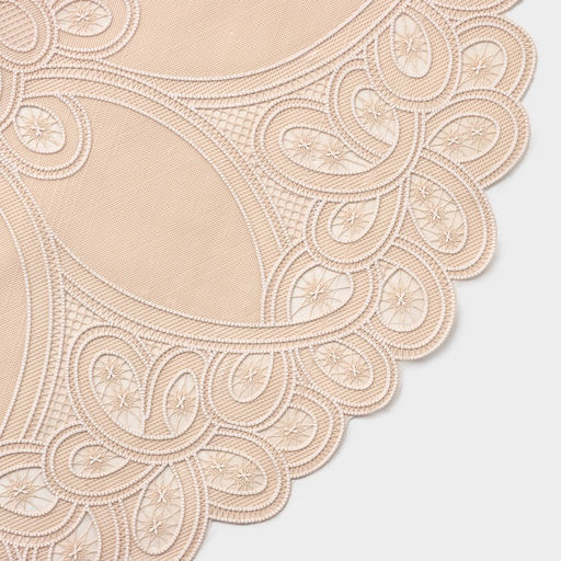 Цена за 12 шт. Салфетка ажурная «Цветок», d=38 см, бежевая