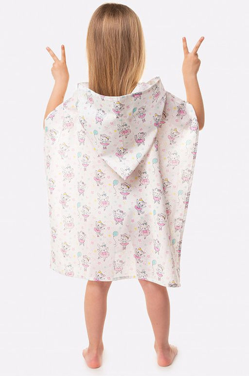 Хлопковое пляжное эко-пончо с капюшоном Happy Fox Home  фото 11