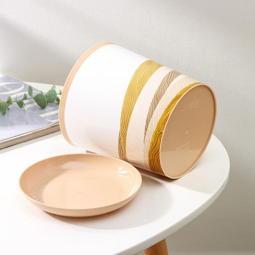 Цена за 2 шт. Горшок для цветов с поддоном Доляна «Каракум. Пустошь», 1.6 л, d=14 см, h=15.5 см, пластиковый, цвет бежевый