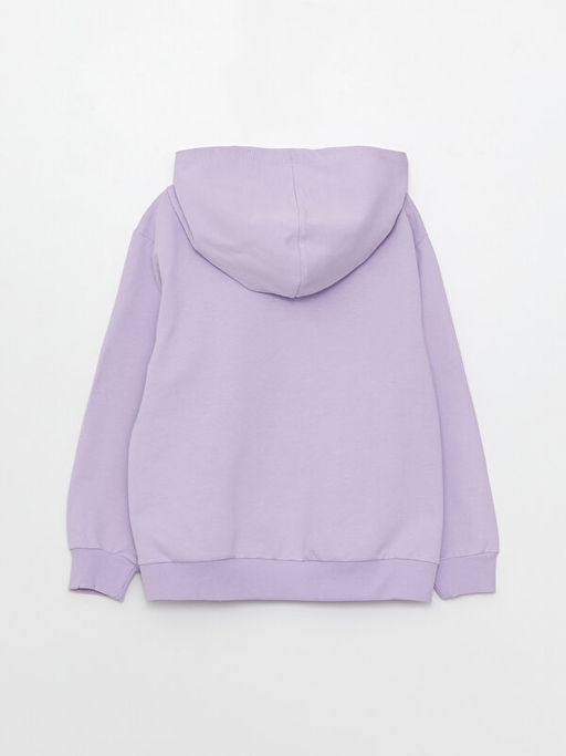 Kap??onlu Bask?l? Uzun Kollu K?z ?ocuk Sweatshirt - Waikiki фото 2