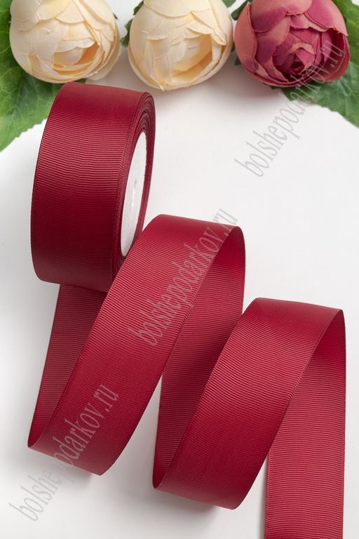 Лента репсовая 4 см*20 ярд (SF-3452) бордовый №37