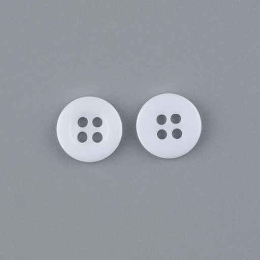 Цена за 1000 шт. Пуговица 4 прокола, d = 10 мм, цвет белый, цена за 1 штуку