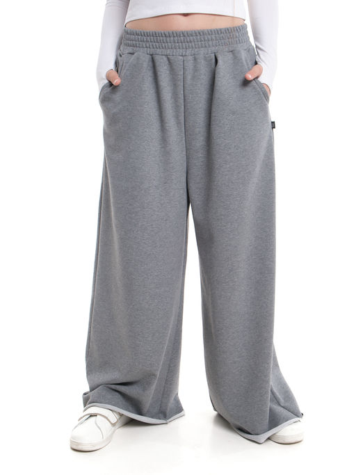 Брюки для девочки палаццо 22-7693 темно-серый меланж - Mini maxi фото 7