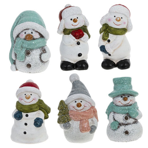 Фигурка декоративная "Снеговик" / "Пингвин" (блок 24шт), L3,5 W3 H6,5 см, 6в.
