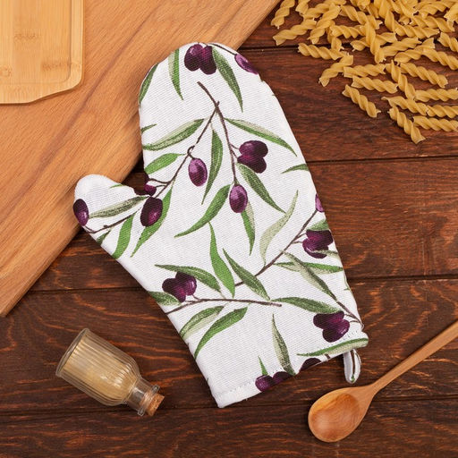 Варежка-прихватка Доляна Olives 20×27 см, 100% хлопок, ватин 250 г/м²