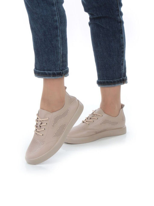 05-YD20-2D DK. BEIGE Кроссовки женские (натуральная кожа)