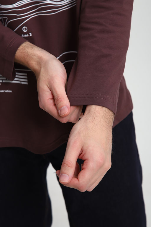 Лонгслив унисекс с принтом Карта ЛГ-01