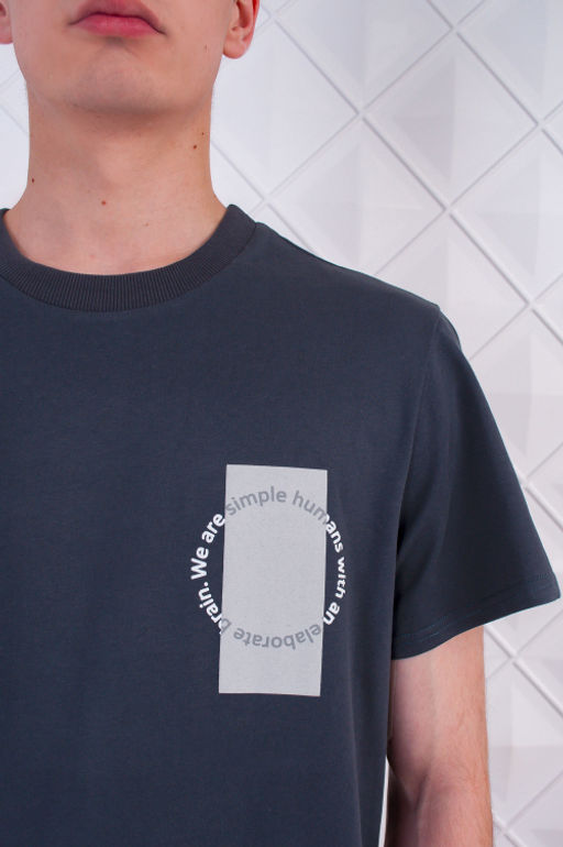 Арт. 61119 Футболка мужская 48-58 (6 шт) Цвет:темно-серый