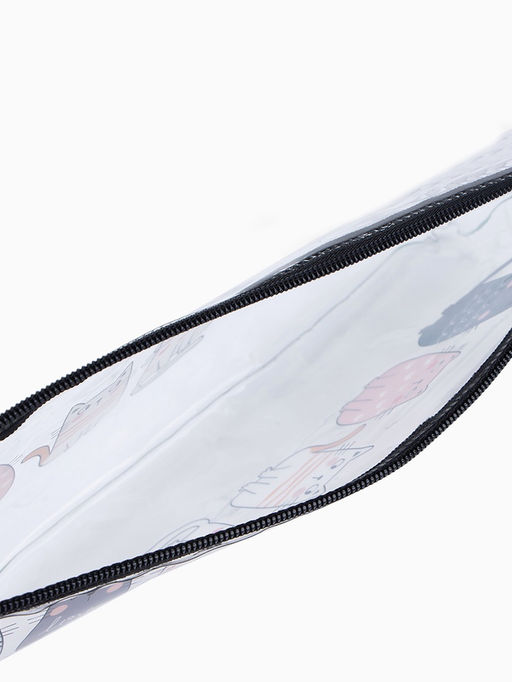 Косметичка-пенал на молнии, с рисунком Влюблённые коты, прозрачная/чёрная - Simaland фото 3