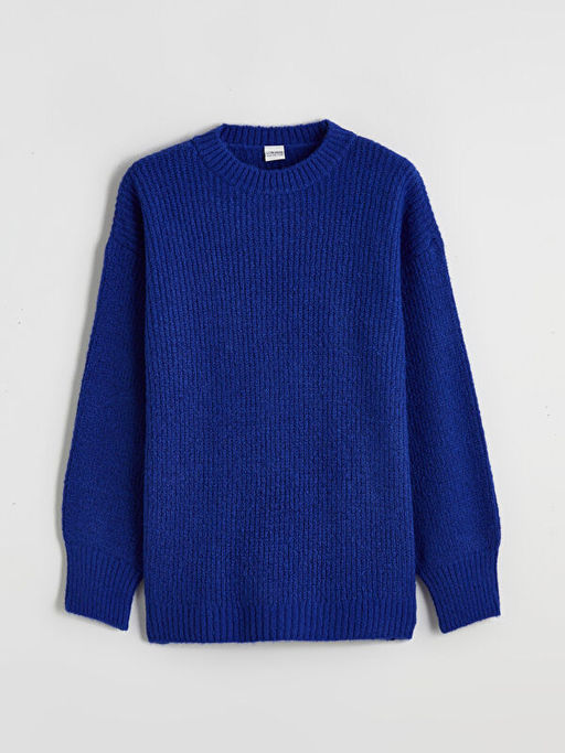 Bisiklet Yaka K?z ?ocuk Triko Kazak