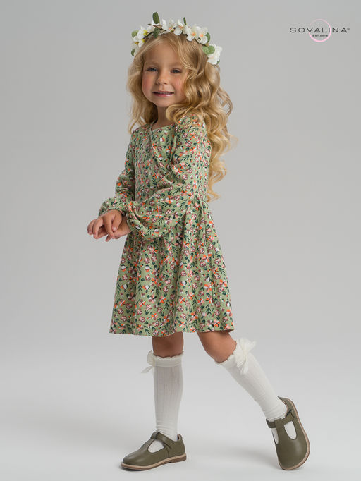 Платье Моана цветочки на хаки - Sovalina фото 21