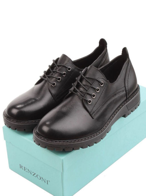 03-DYL75-1 BLACK Полуботинки женские (натуральная кожа)