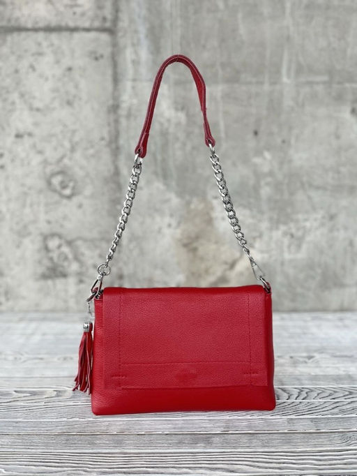 Женская кожаная сумка через плечо 8722-9 Ред - Sergio valentini фото 2