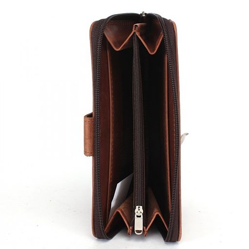 Портмоне+картхолдер жен Croco-ПР-974 натуральная кожа 2 отд, 5 карм, коричн.крэйзи хорс (229) 229037  фото 3