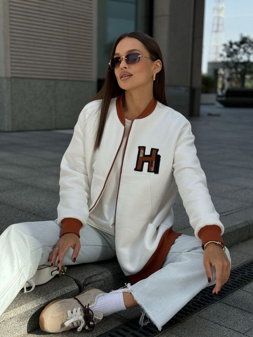 Бомбер DilanaVIP 2068 белый - Dilana vip фото 5