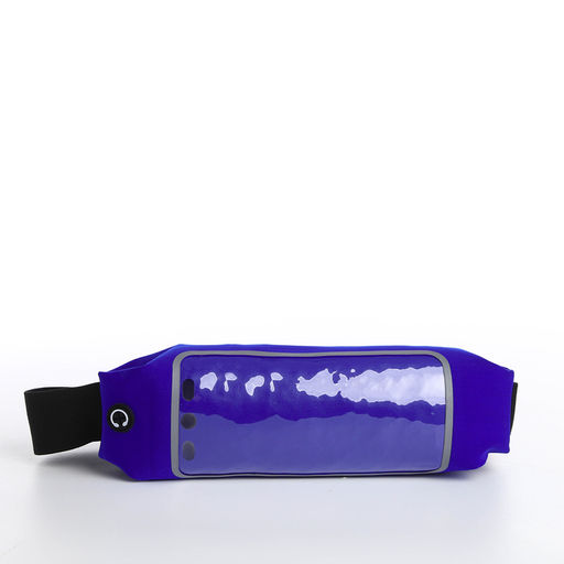 Сумка поясная на молнии, светоотражающие элементы, цвет синий - Simaland фото 2