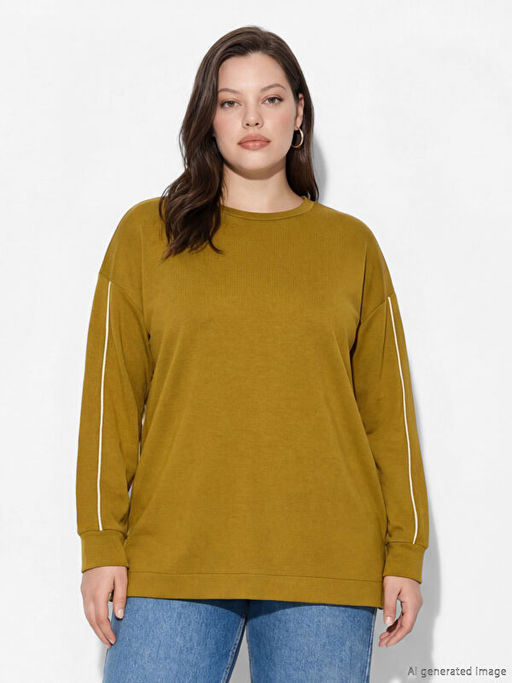 Bisiklet Yaka Soft Touch Kad?n Sweatshirt