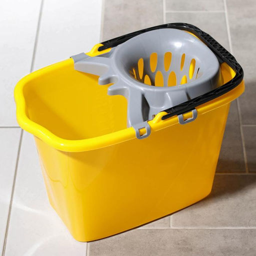 Ведро прямоугольное МОП, 15 л, со сливом и отжимом, МИКС