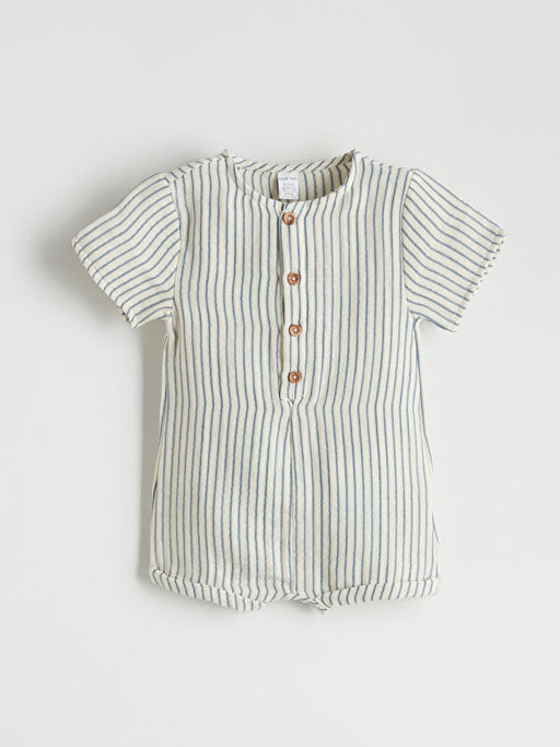 ?izgili Pamuklu Erkek Bebek Tulum