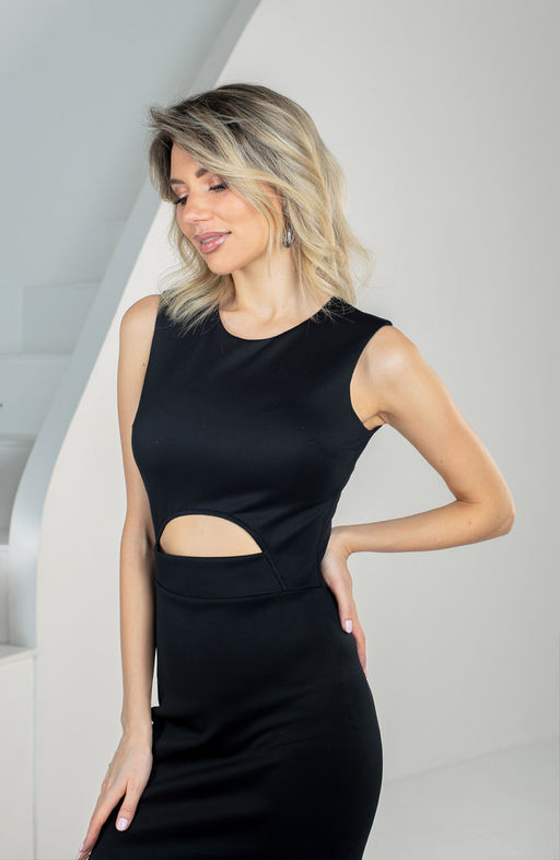 Эффектное платье футляр черный - Donna saggia фото 2