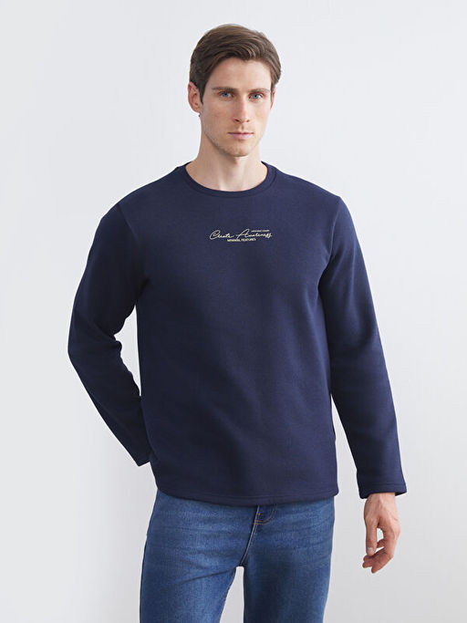 Bisiklet Yaka Erkek Sweatshirt