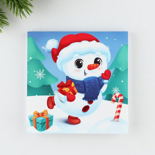 Подарочный набор новогодний, блокнот-раскраска и восковые мелки С новым годом