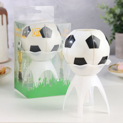 Свеча для торта музыкальная Мяч, бело- чёрная - Simaland фото 9