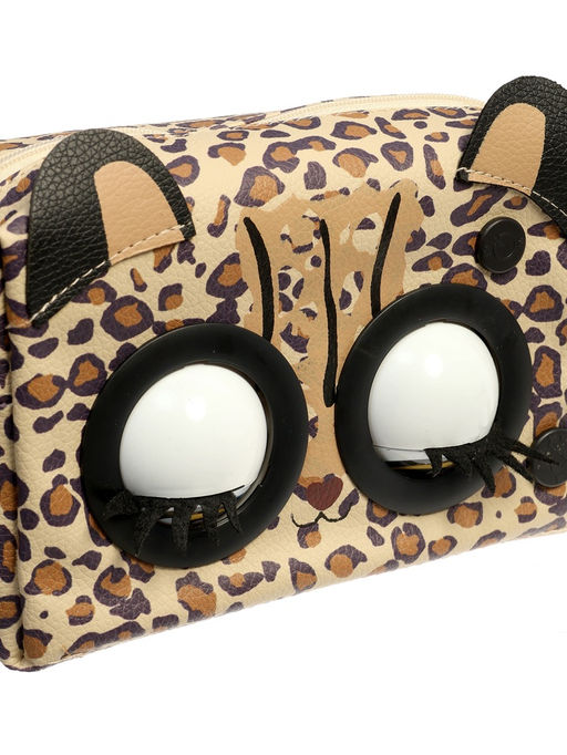 Музыкальная игрушка-сумочка "Котенок" звук, глазки моргают, леопард