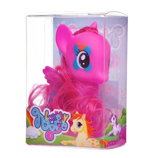 Пони с расческой 11,5*7 см, ЯРКО РОЗОВАЯ, в прозрачной коробочке - Junfa toys фото 3