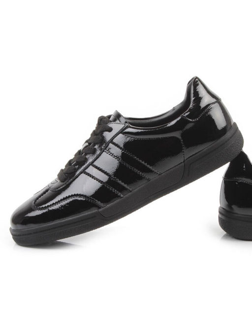 03-B6C-7AG BLACK Кеды женские (натуральная кожа)