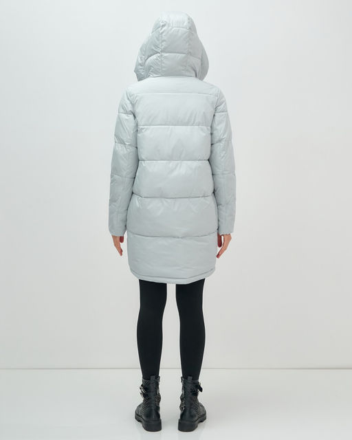 Куртка зимняя женская с капюшоном модная голубого цвета 3193Gl - Visdeer фото 20