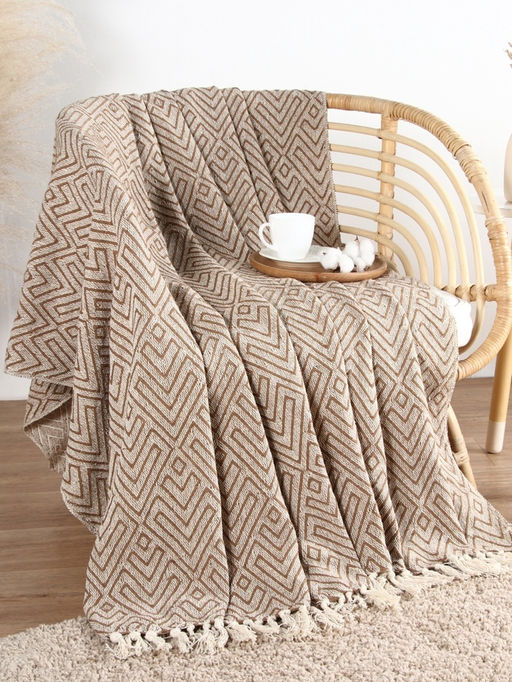 Плед с кисточками «Этель. Геометрия», 150×200 см, 500 г/м²