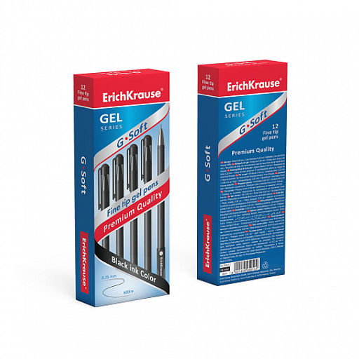 Цена за 12 шт. Ручка гелевая ErichKrause G-Soft Stick Classic 0.38, цвет чернил синий (в коробке по 12 шт.)  фото 8
