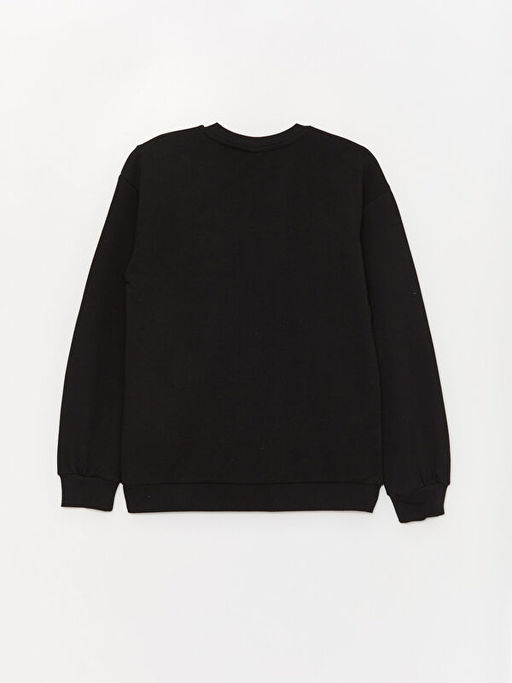 Bisiklet Yaka Bask?l? Uzun Kollu K?z ?ocuk Sweatshirt - Waikiki фото 3