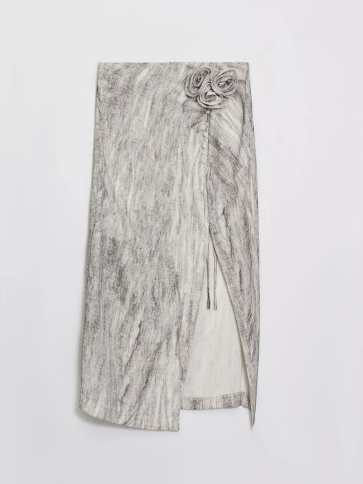 Юбка миди со сборкой и цветами / Zarina