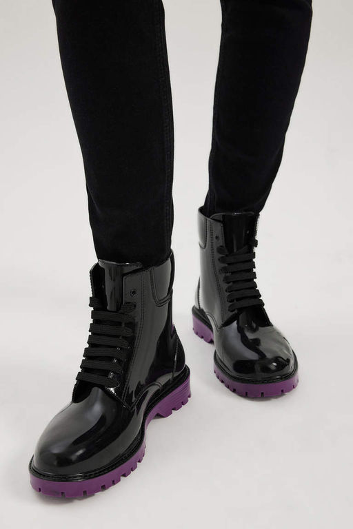 Женские зимние ботинки из искусственной кожи на толстой подошве - Defacto фото 2