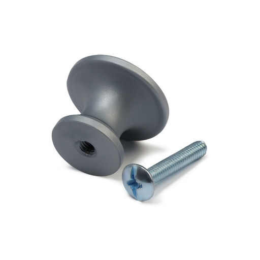 Ручка-кнопка CAPPIO RK148, d=24 мм, цвет графит, 8 шт.